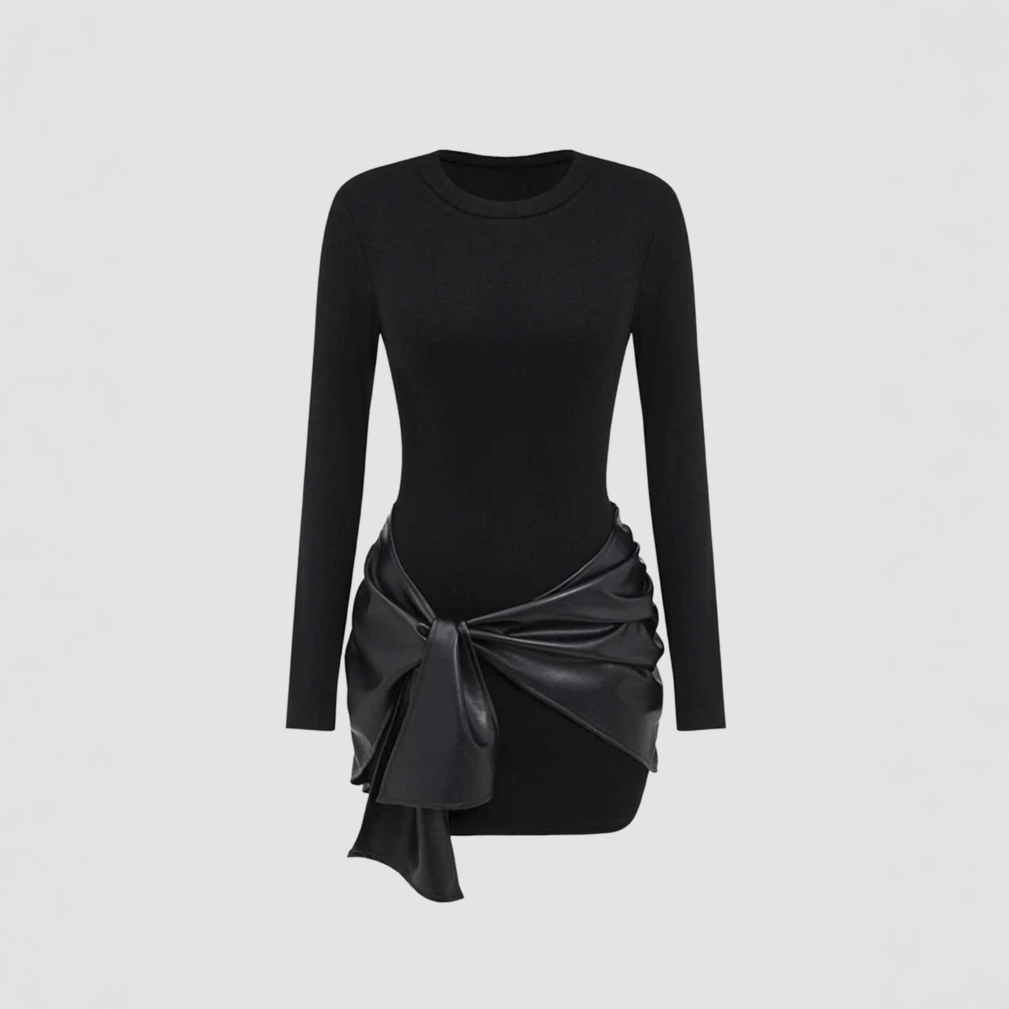 Noir Luxe Ribbon Dress