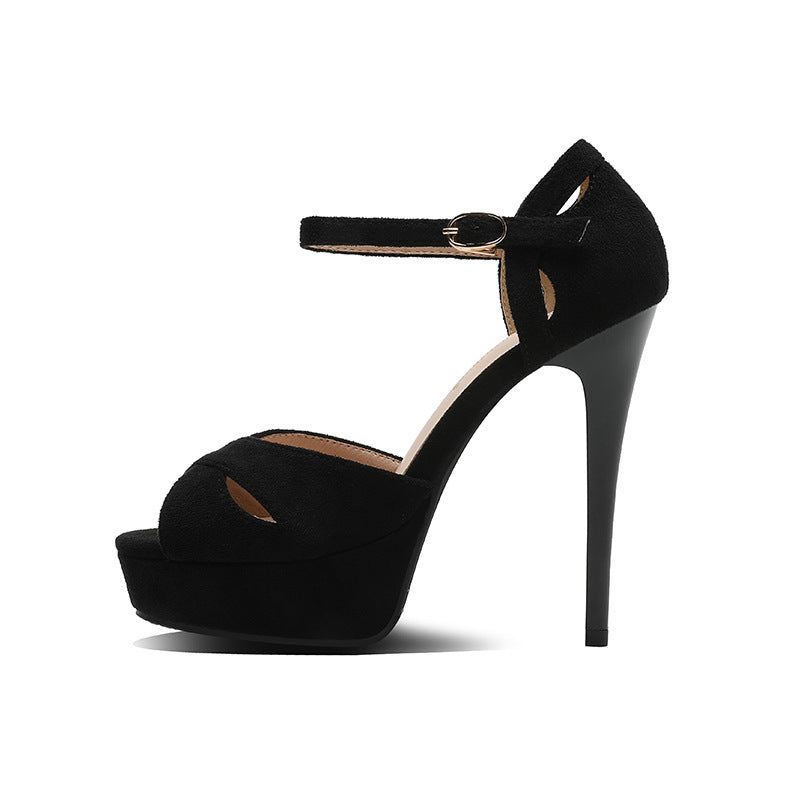 Stiletto High Heels Damen Fischmaul Plateau Sandalen