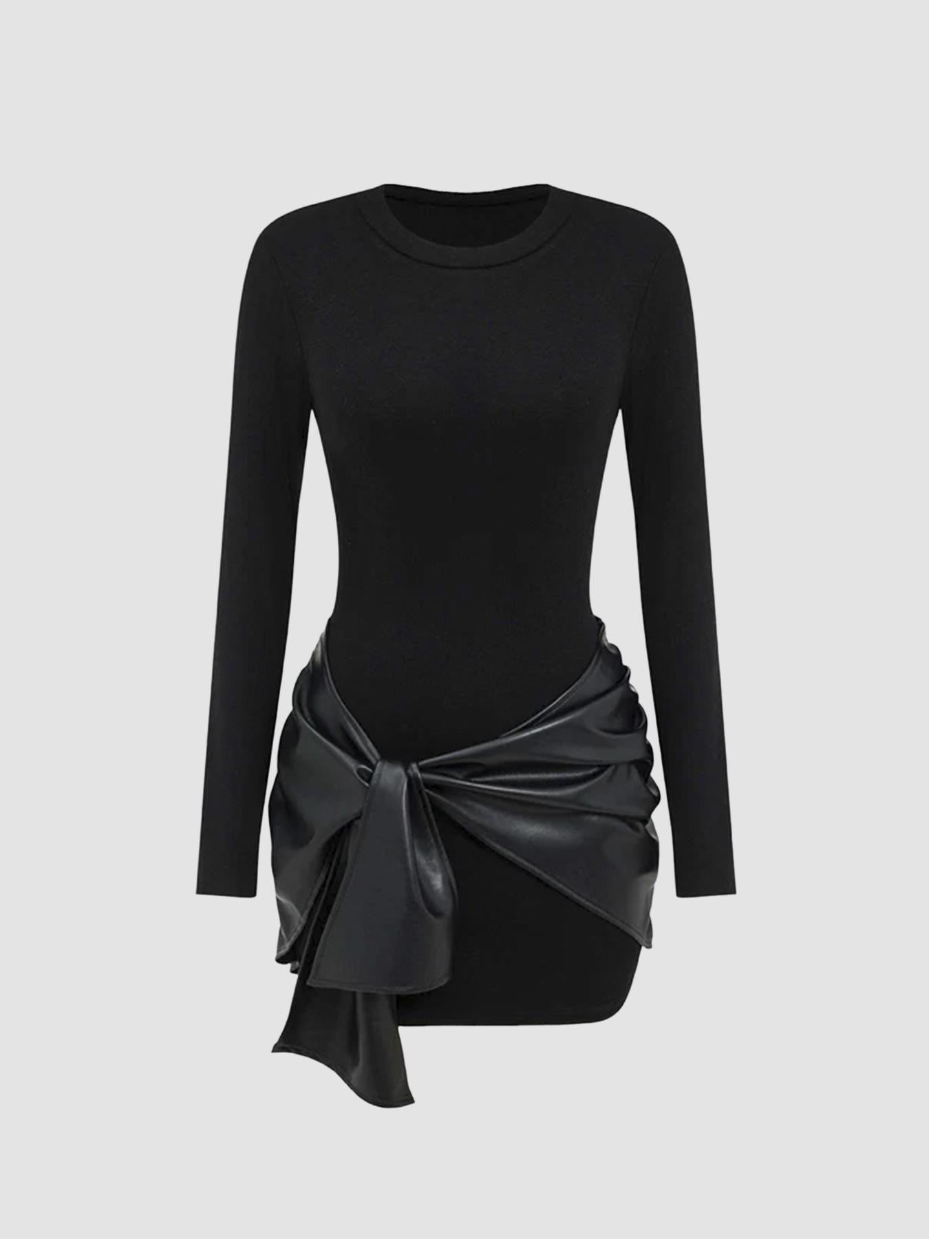 Noir Luxe Ribbon Dress
