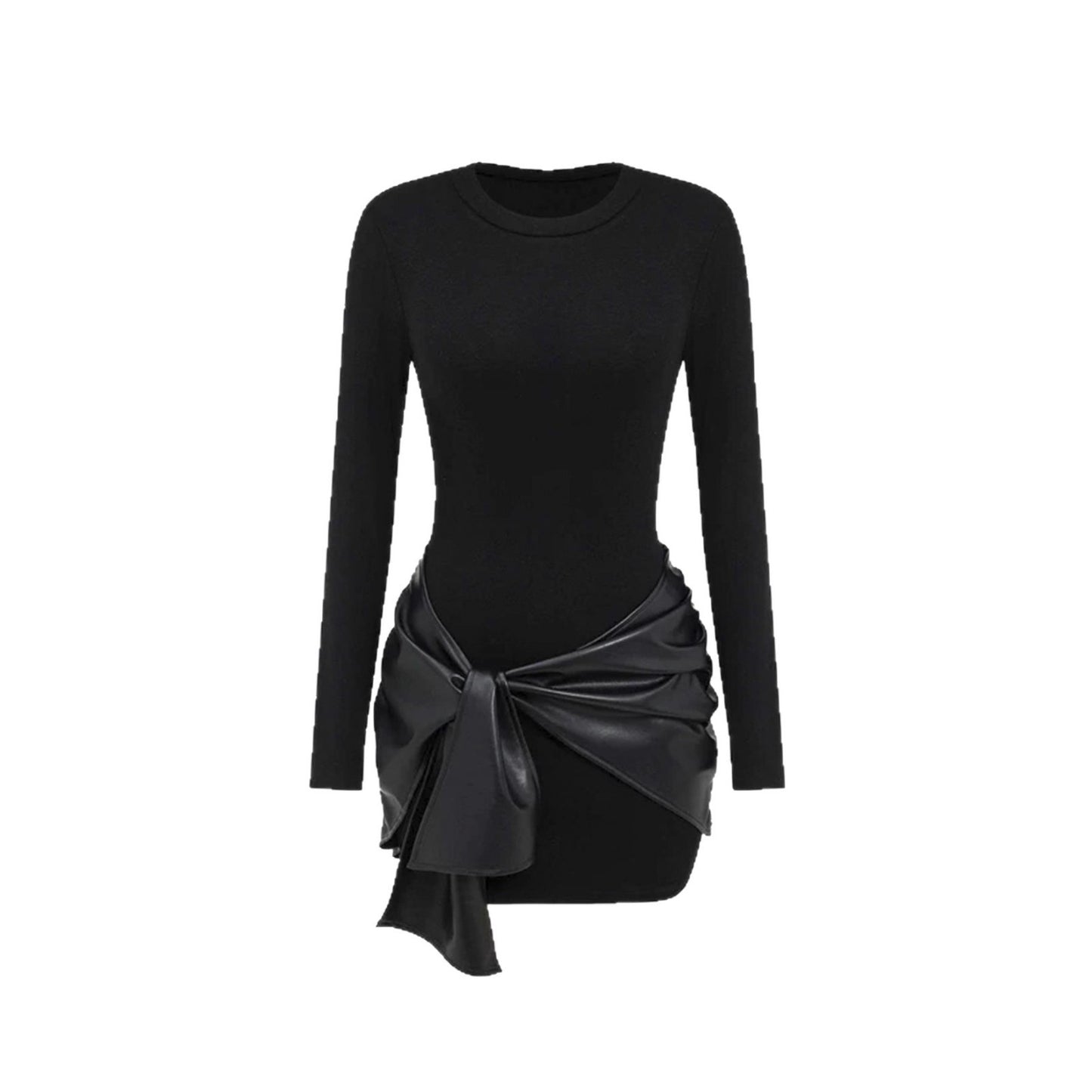 Noir Luxe Ribbon Dress