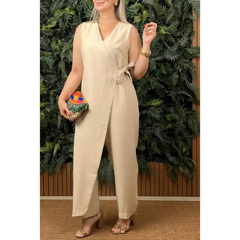 Sleek Intentions Wrap Jumpsuit