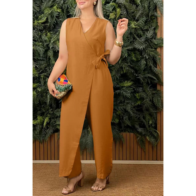 Sleek Intentions Wrap Jumpsuit