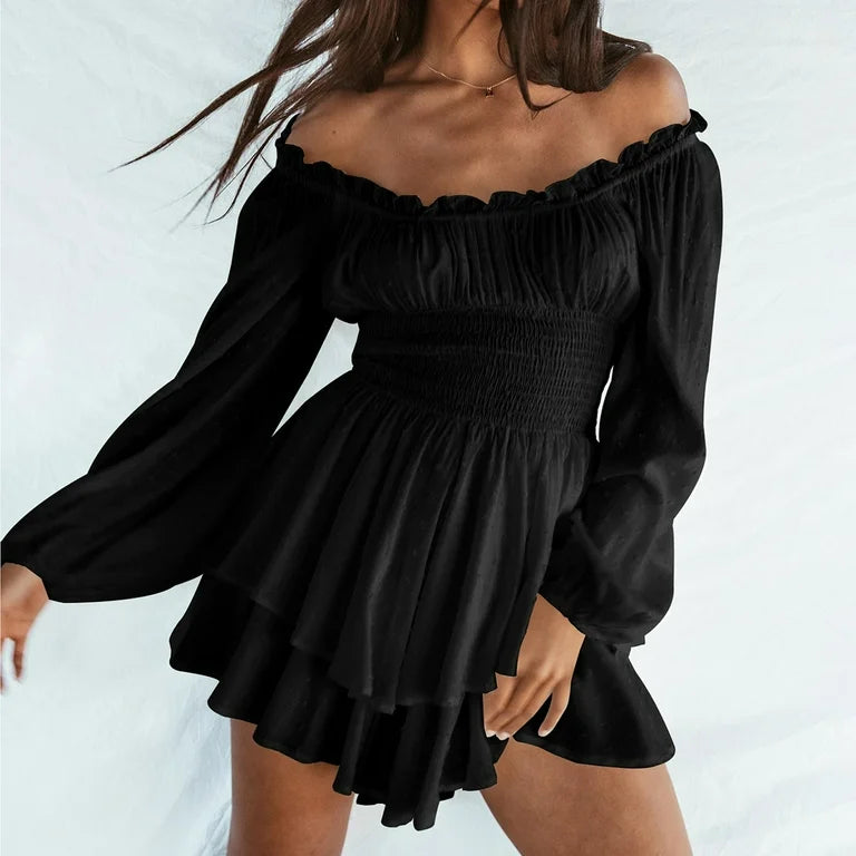 Blush Charm Off-Shoulder Dress