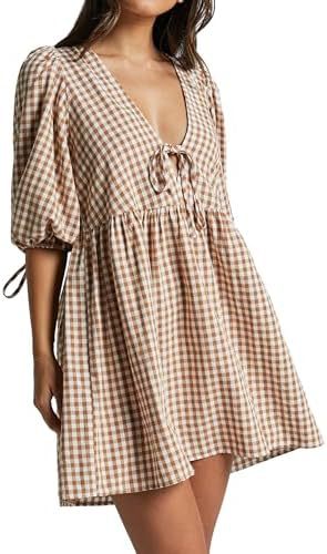 Sweet Meadow Plaid Mini Dress