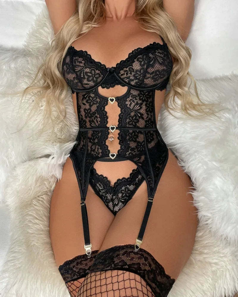 Seductiva™ Lace Corset Lingerie Set