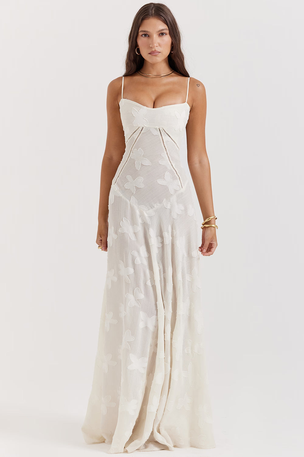 Elegante geborduurde Seren-jurk