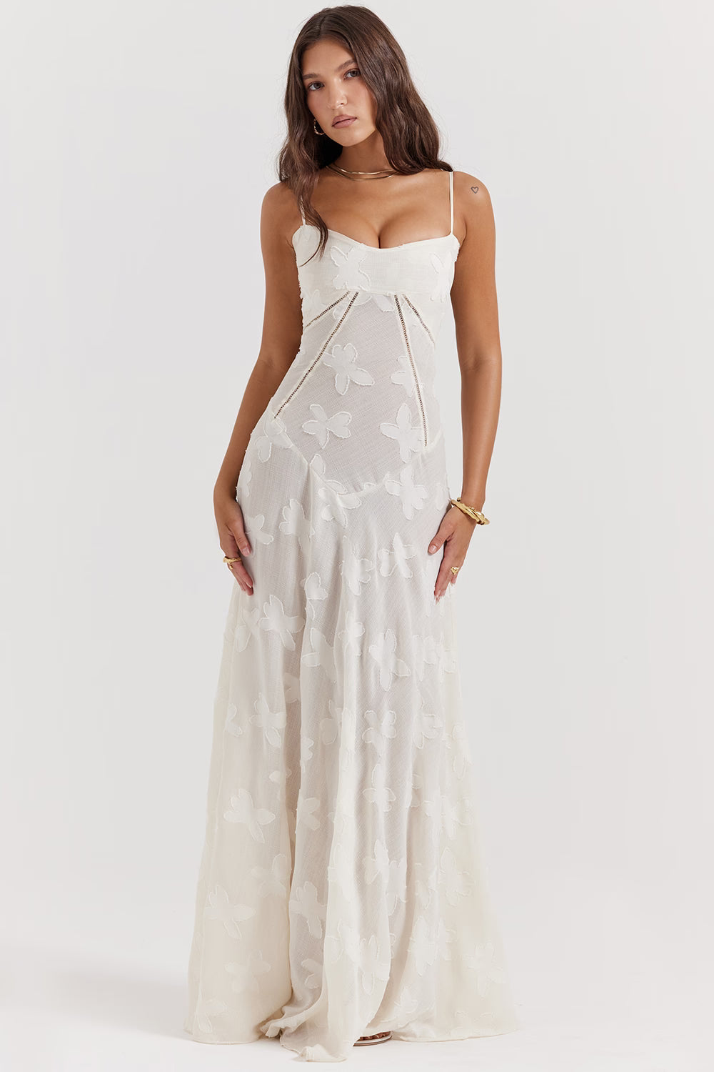 Elegante geborduurde Seren-jurk