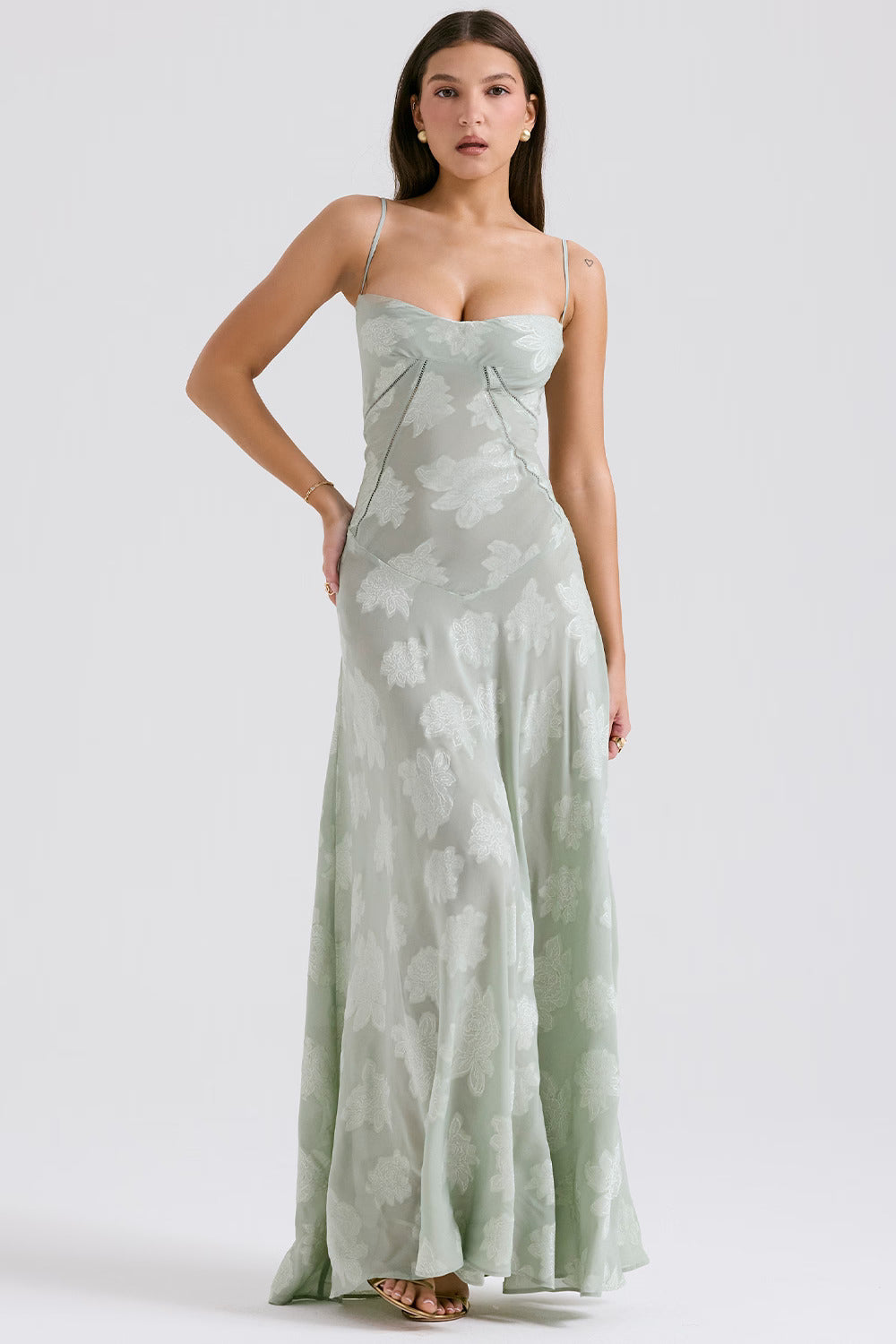 Elegante geborduurde Seren-jurk
