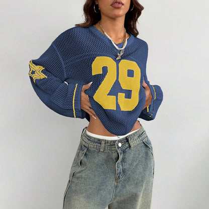 Chemisier en jersey tricoté Varsity Muse