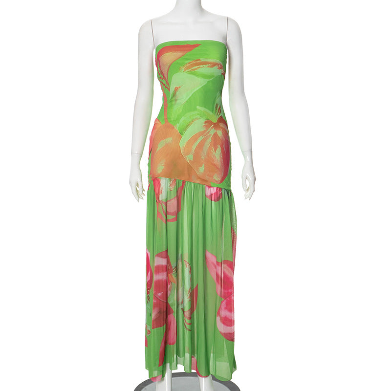 Serpentina™ Strapless Mesh Maxi Dress