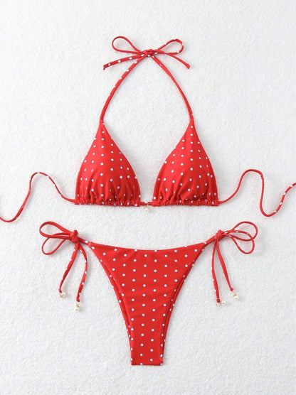 Cherry Dot™ Drawstring Bikini