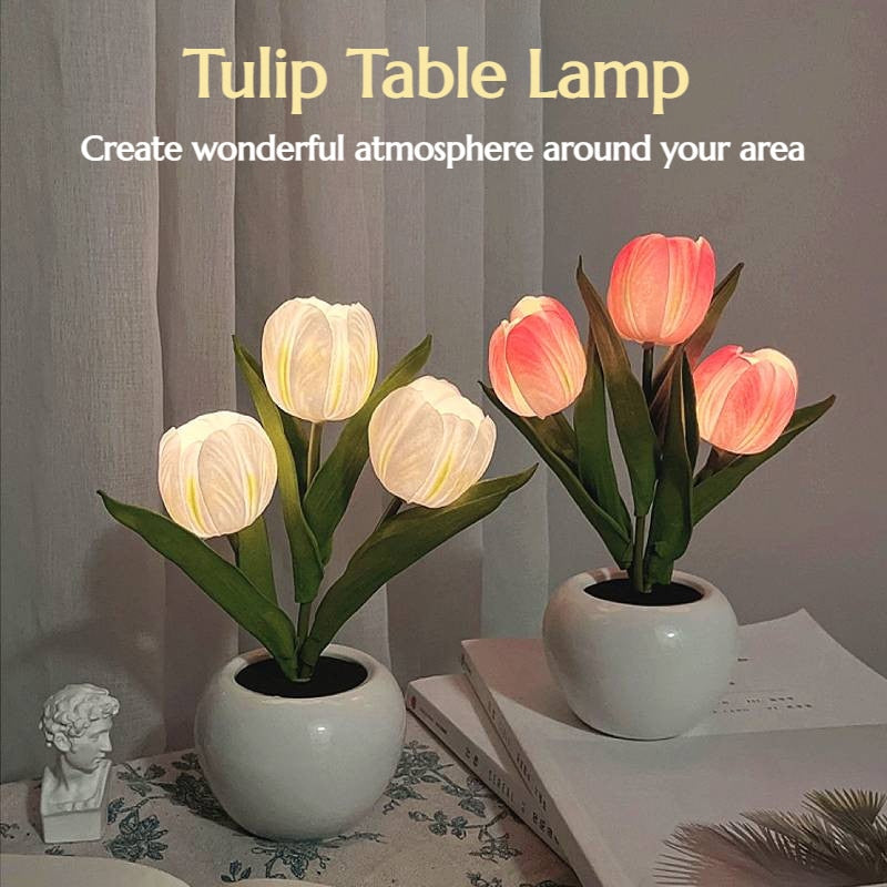 Vase veilleuse tulipe LED LumiBloom™