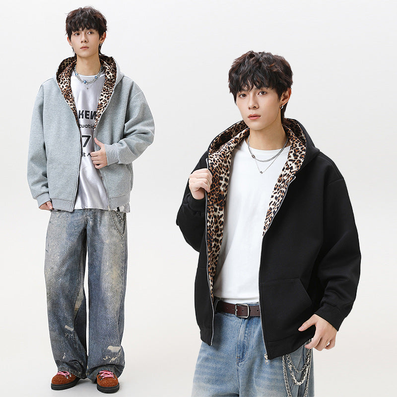 Sweat à capuche léopard réversible WildEdge