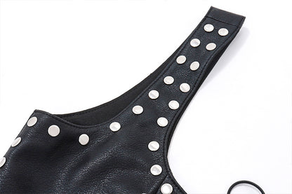 Top de cuero con cordones Midnight Riot