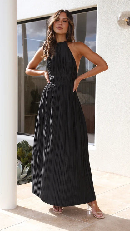 Off-Shoulder Halter Dress