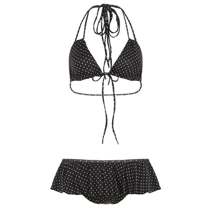 Dolce Dot™ Lace-Up Ruffle Bikini Set