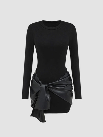 Noir Luxe Ribbon Dress