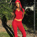 Top Leopard Print High Waist Tight Trousers Suit Women