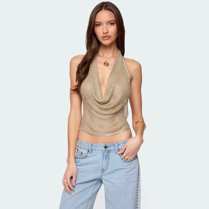 Lunéa™ Glanzende haltertop met open rug