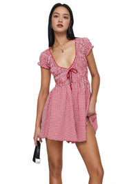 Women's Fashion Short Sleeve Slim Fit Dress