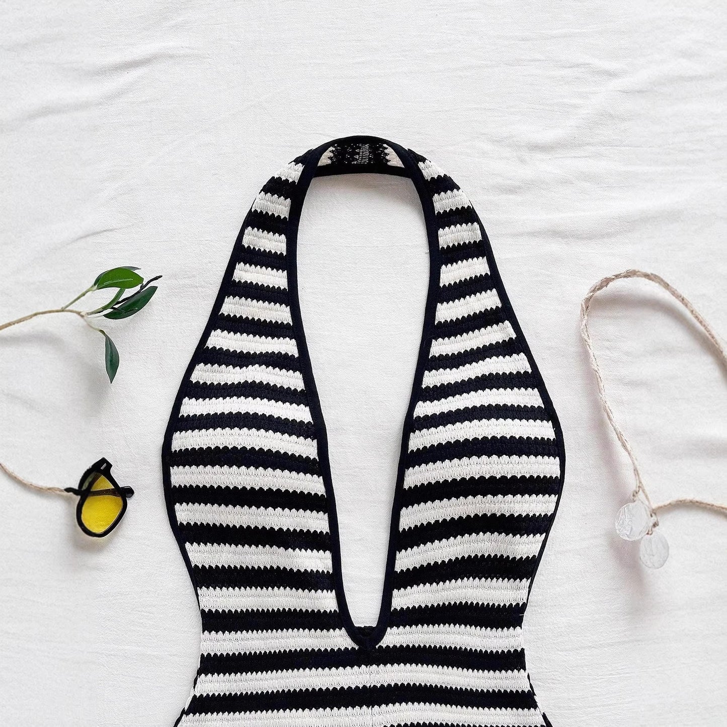 Stripe Tease Halter Jumpsuit