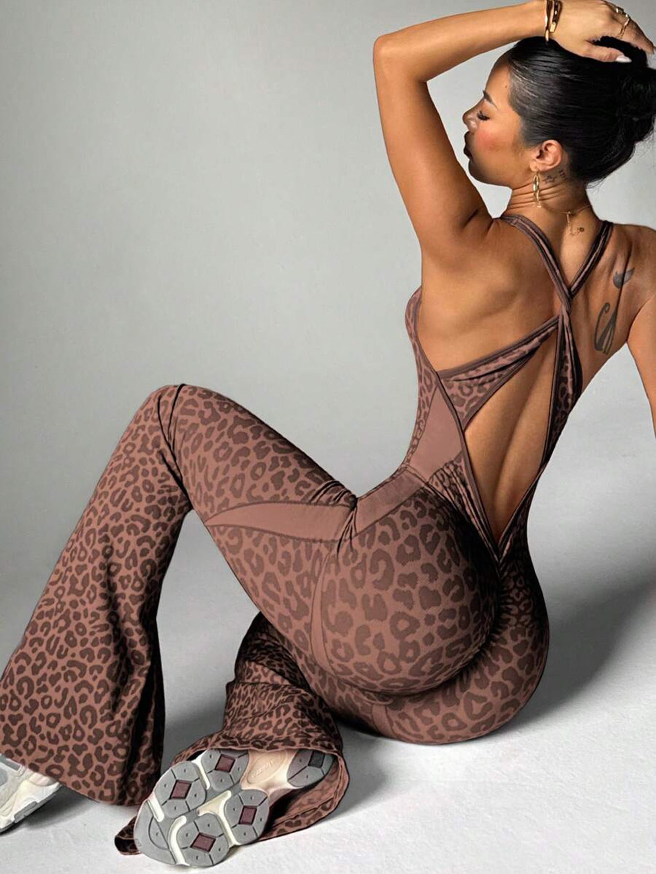 WildForm™ Leopard Cross-Back Jumpsuit
