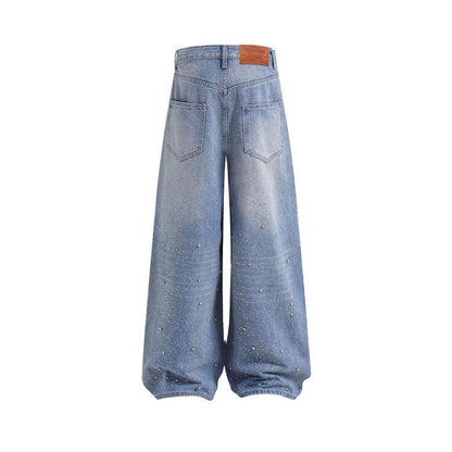 Starlight Drift Rhinestone Relaxed-Fit Jeans