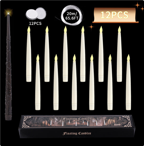 ️ Hanging Halloween Floating Candles with Magic Wand Remote