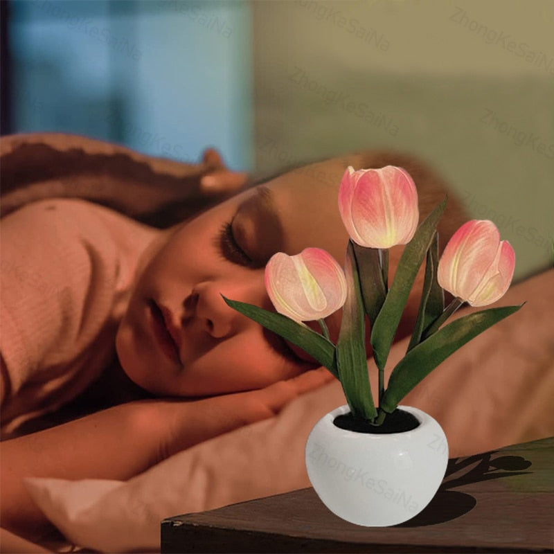 Vase veilleuse tulipe LED LumiBloom™