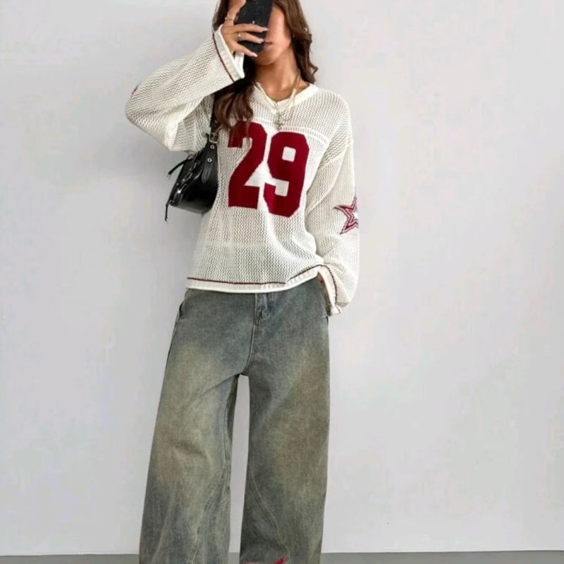 Chemisier en jersey tricoté Varsity Muse