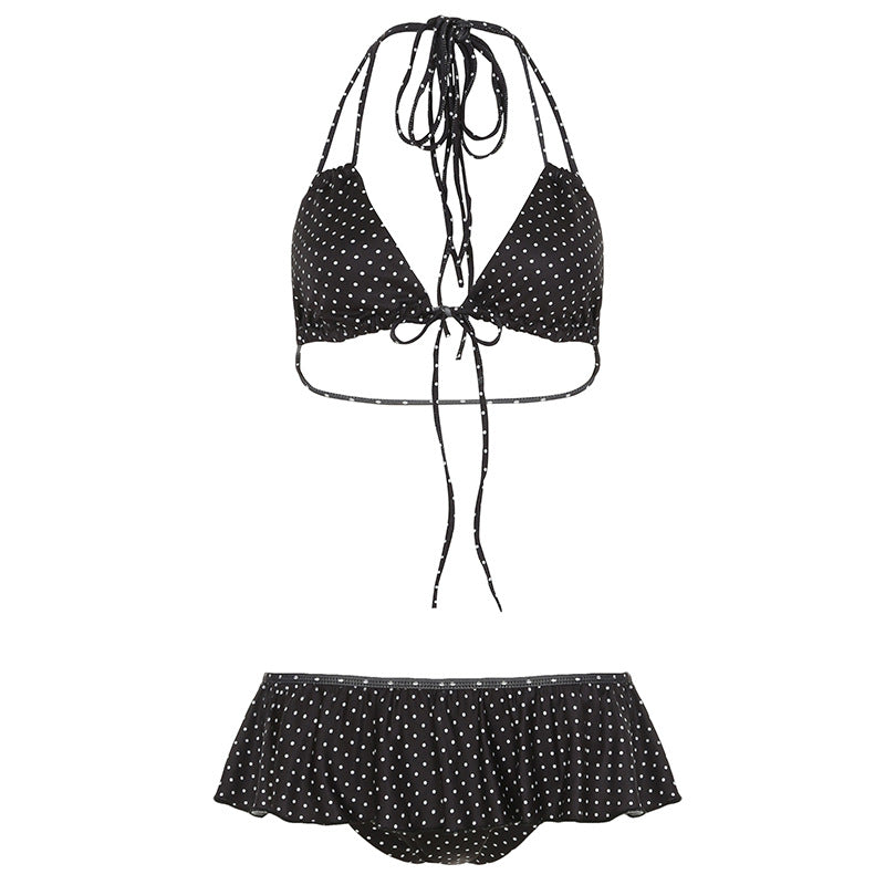 Dolce Dot™ Lace-Up Ruffle Bikini Set