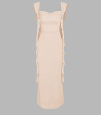 Lace Sling Backless Fashion Ruffles Ribbon Dress