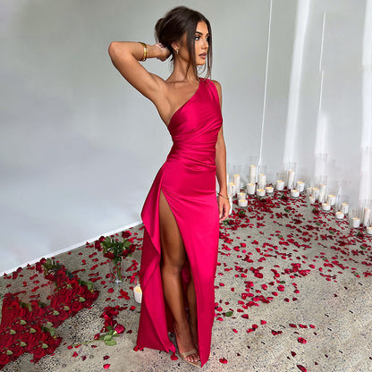 Veloura Luxe One-Shoulder Dress