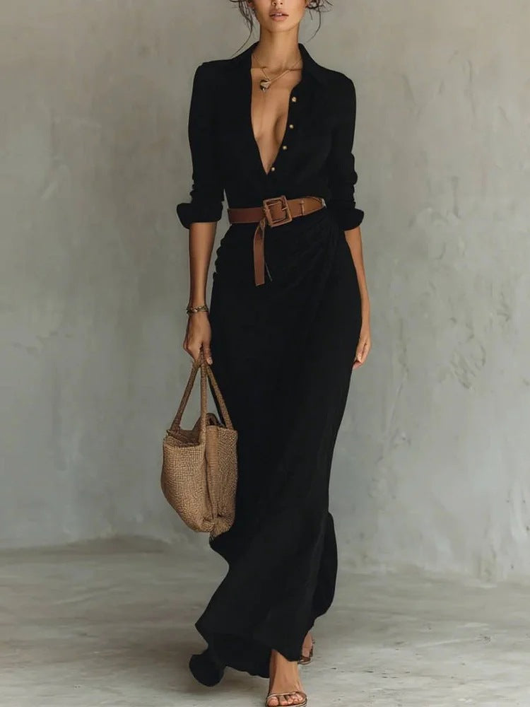 Ava Belted Maxi Dress