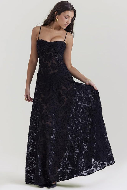 Elegante geborduurde Seren-jurk