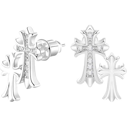 Boucles d'oreilles clous Divina Croix