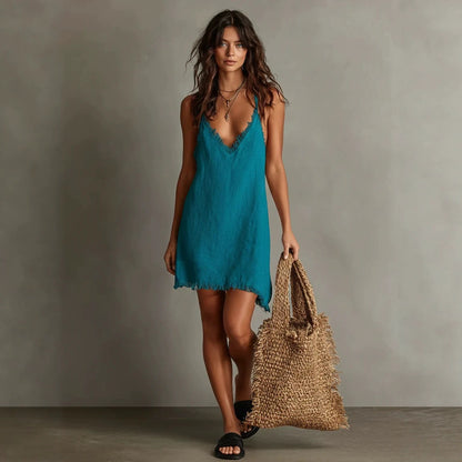 The Tulum Linen Mini Dress