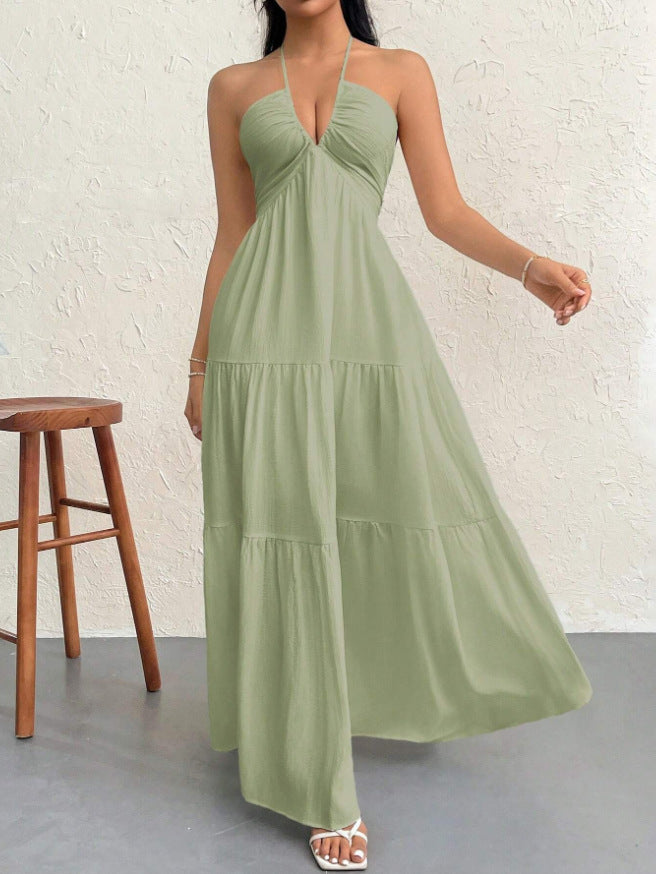 Ethereal Muse™ Backless Halter Maxi Dress