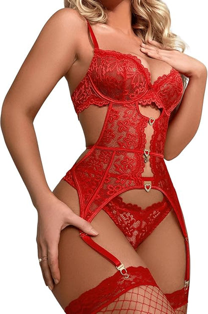 Seductiva™ Lace Corset Lingerie Set
