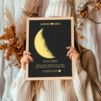 Custom Moon Phase Canvas – The Night Your Bond Began
