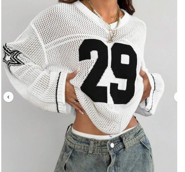 Chemisier en jersey tricoté Varsity Muse