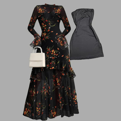 Midnight Bloom Maxi Dress
