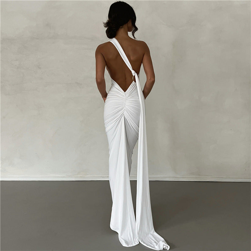 Backless Halter Sheath Dress