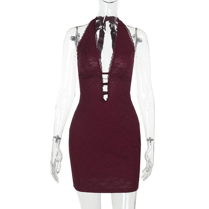 Velvet Muse Cutout Halter Bodycon Dress