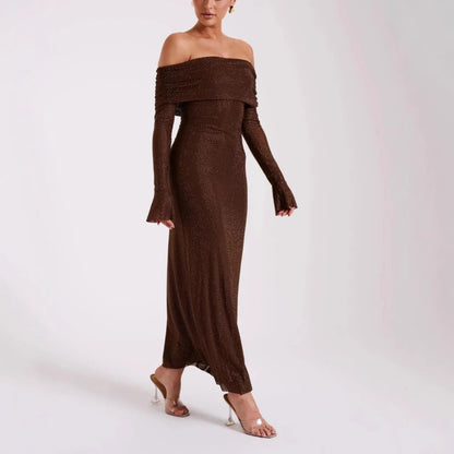 Strapless lange mouwen slanke edelsteenjurk