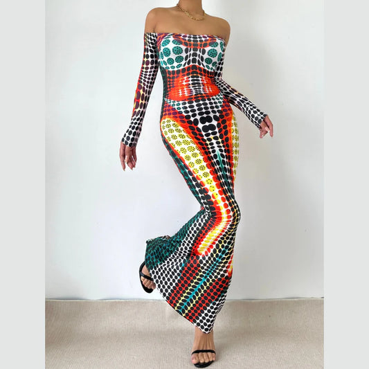 Robe Maxi Off-Épaule Celeste Contour™