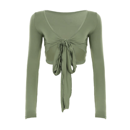 DesireTie™ Deep V Long-Sleeve Wrap Top