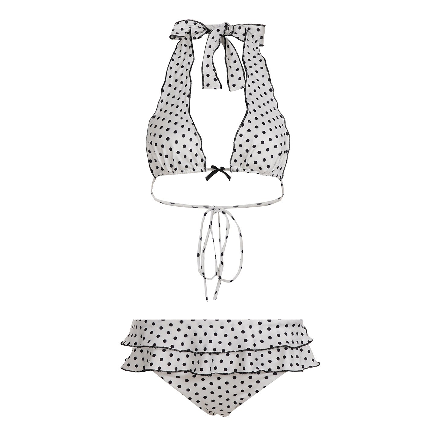 Dolce Dot™ Lace-Up Ruffle Bikini Set