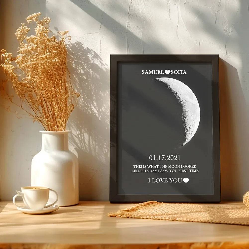 Custom Moon Phase Canvas – The Night Your Bond Began