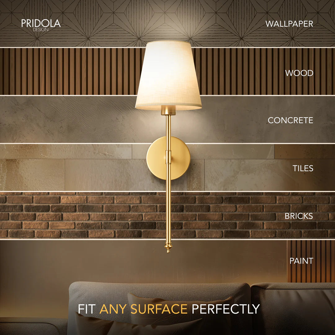 National Cloth Cover Led Copper Wall Lamp